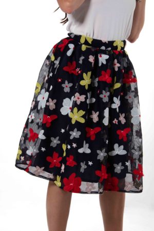 Vintage Floral High Waist Skirt - Image 2